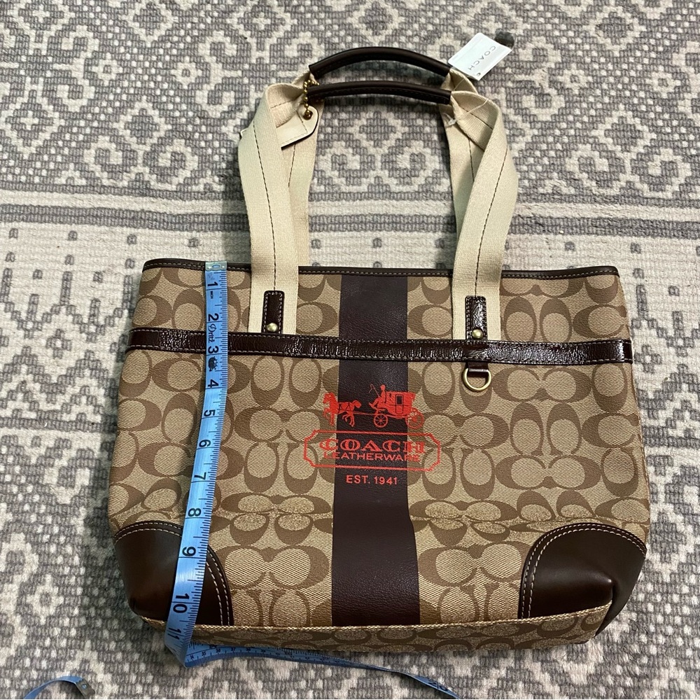 Coach Chelsea Heritage Signature Stripe Tote Bag - Picture 4 of 11